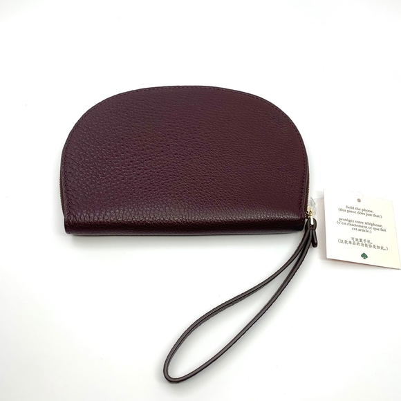 KATE SPADE RIMA LEATHER ROUND WRISTLET POUCH - Picture 7 of 9